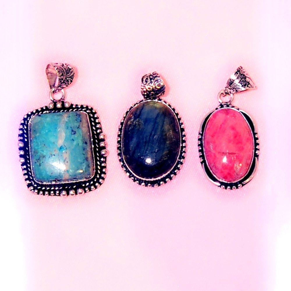 3 Gemstone Pendants
